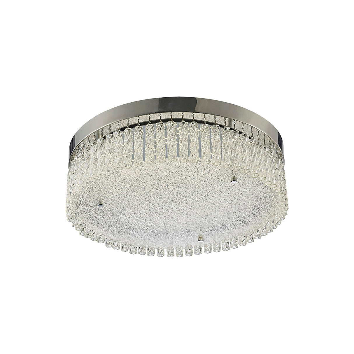 Aiden Large Round LED Glass Flush Ceiling Light 4200K 21W - Polished Chrome