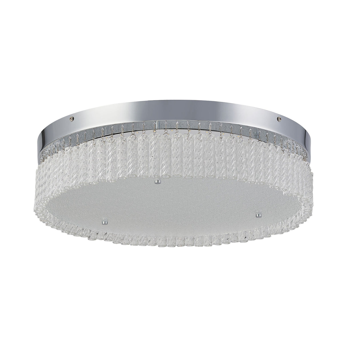 Aiden LED Glass Flush Ceiling Light 4200K 30W - Polished Chrome