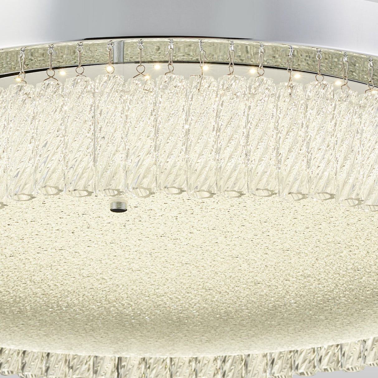 Aiden LED Glass Flush Ceiling Light 4200K 30W - Polished Chrome