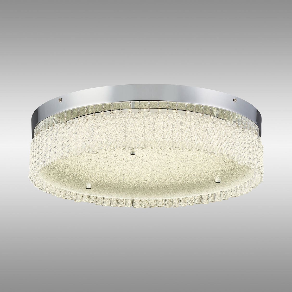 Aiden LED Glass Flush Ceiling Light 4200K 30W - Polished Chrome