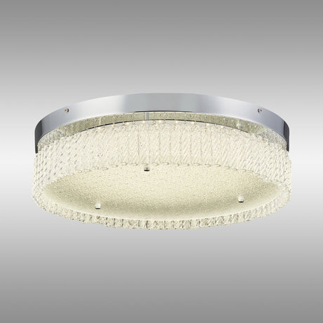 Aiden LED Glass Flush Ceiling Light 4200K 30W - Polished Chrome