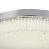 Aiden CCT Dimmable LED Glass Flush Ceiling Light With Remote Control - Polished Chrome