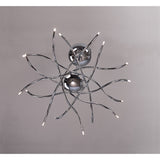 Aire 16 Light Telescopic Semi-Flush Ceiling Light – Polished Chrome