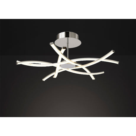 Aire Dimmable LED Semi-Flush Ceiling Light 42W 3000K - Silver