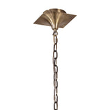 Akira 6 Light 2 Arm Crystal Chandelier - Brass With Cream Shades