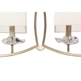 Akira 6 Light 2 Arm Crystal Chandelier - Brass With Cream Shades