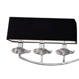 Akira 6 Light 2 Arm Crystal Chandelier - Chrome With Black Shades