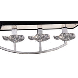 Akira 6 Light 2 Arm Crystal Chandelier - Chrome With Black Shades