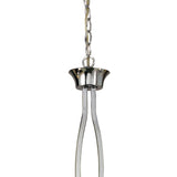 Akira 6 Light 2 Arm Crystal Chandelier - Chrome With Cream Shades