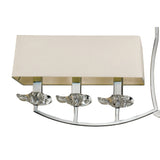 Akira 6 Light 2 Arm Crystal Chandelier - Chrome With Cream Shades
