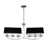 Akira 6 Light 2 Arm Crystal Chandelier - Chrome With Black Shades