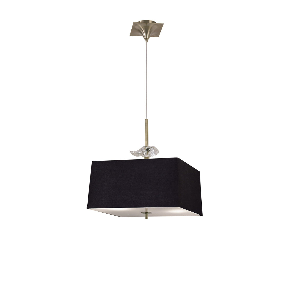 Akira 4 Light Pendant Light - Brass With Black Shade