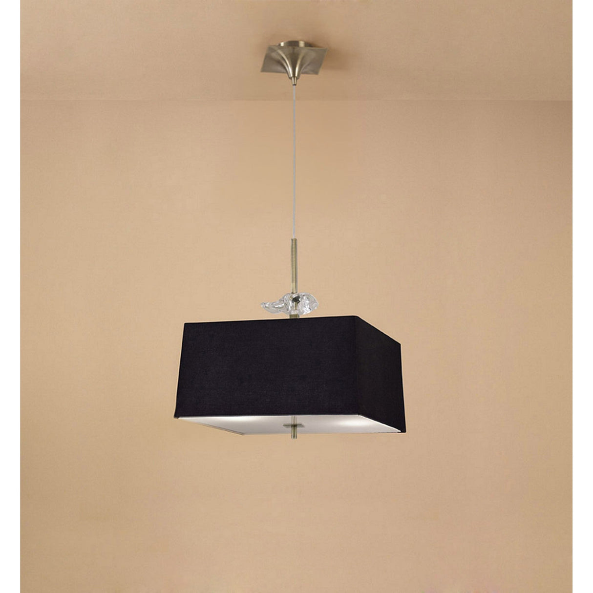Akira 4 Light Pendant Light - Brass With Black Shade