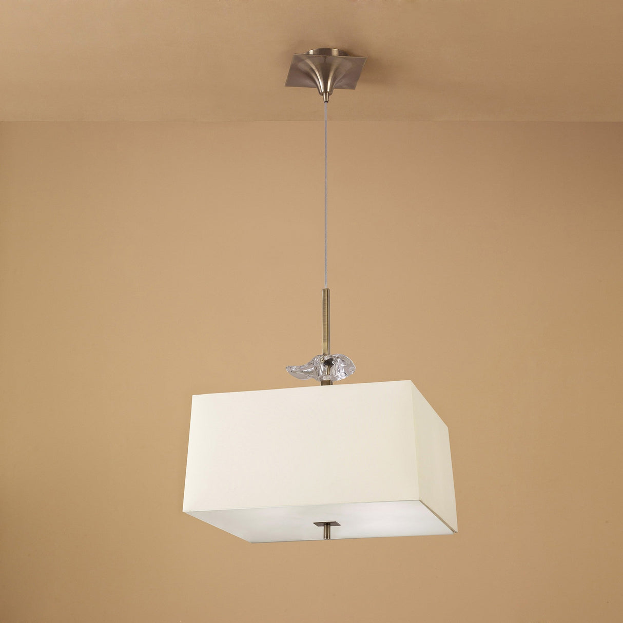 Akira 4 Light Pendant Light - Brass With Cream Shade