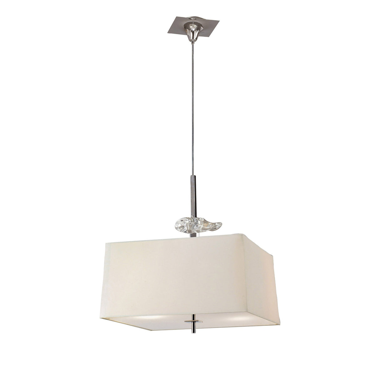 Akira 4 Light Pendant Light - Chrome With Cream Shade