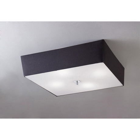 Akira 4 Light Square Flush Ceiling Light - Black