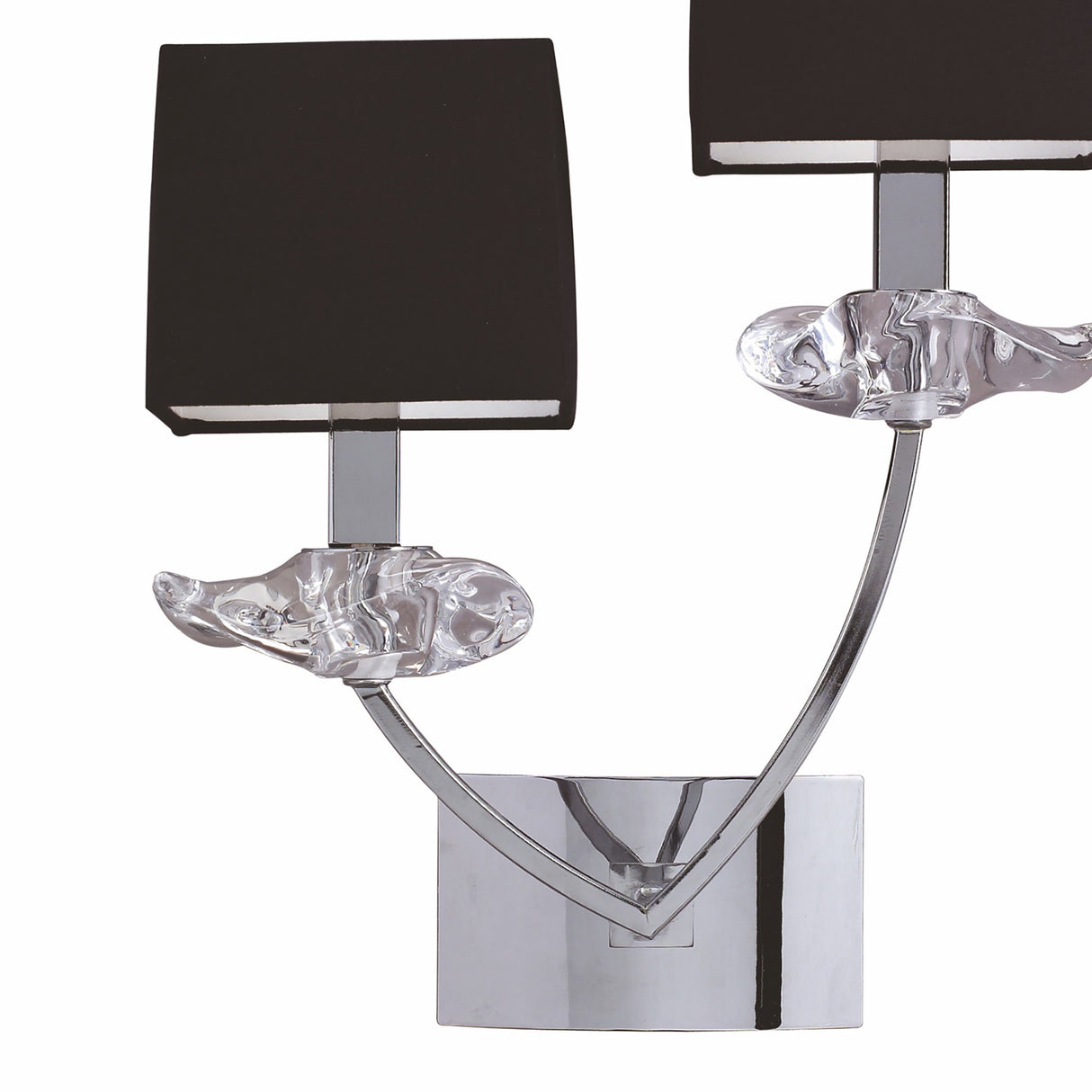 Akira 2 Light Wall Lamp - Chrome With Black Shades