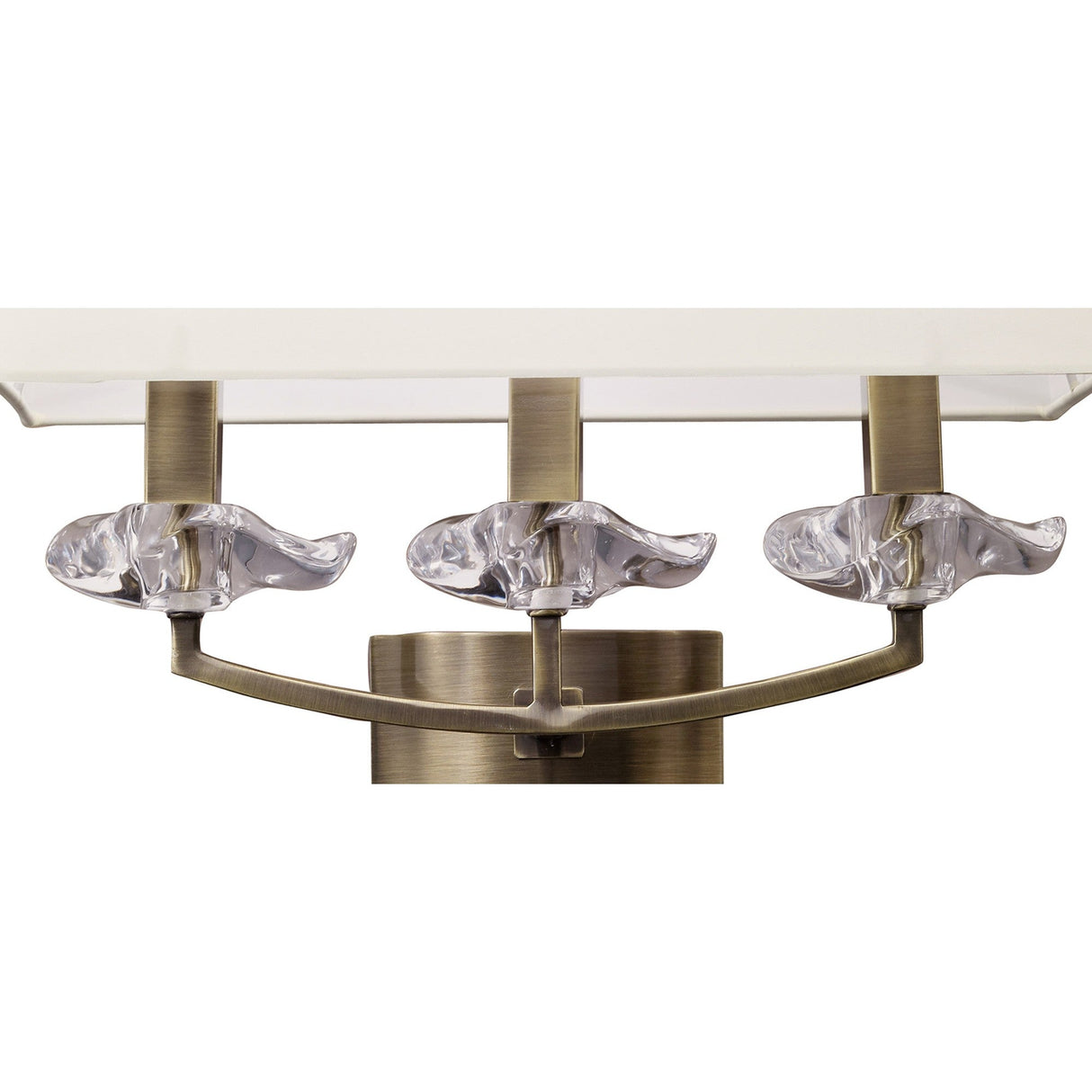 Akira 3 Light Wall Lamp - Brass With Cream Shade