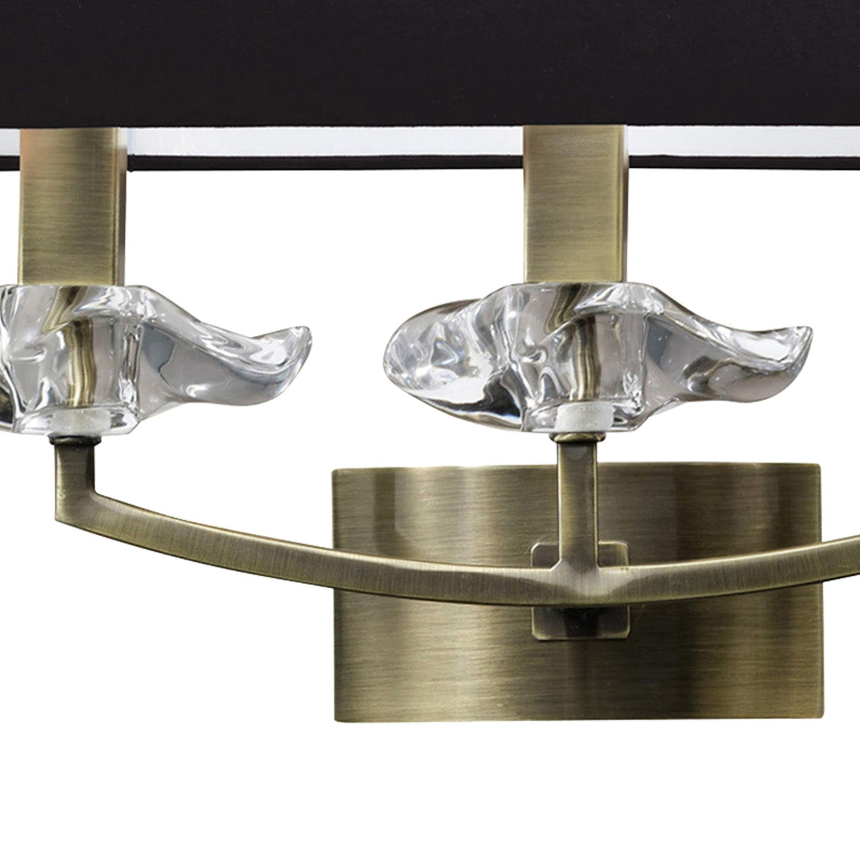 Akira 3 Light Wall Lamp - Brass With Black Shade