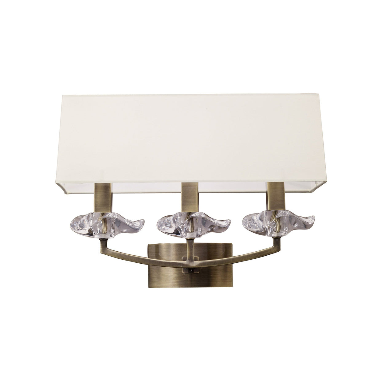 Akira 3 Light Wall Lamp - Brass With Cream Shade