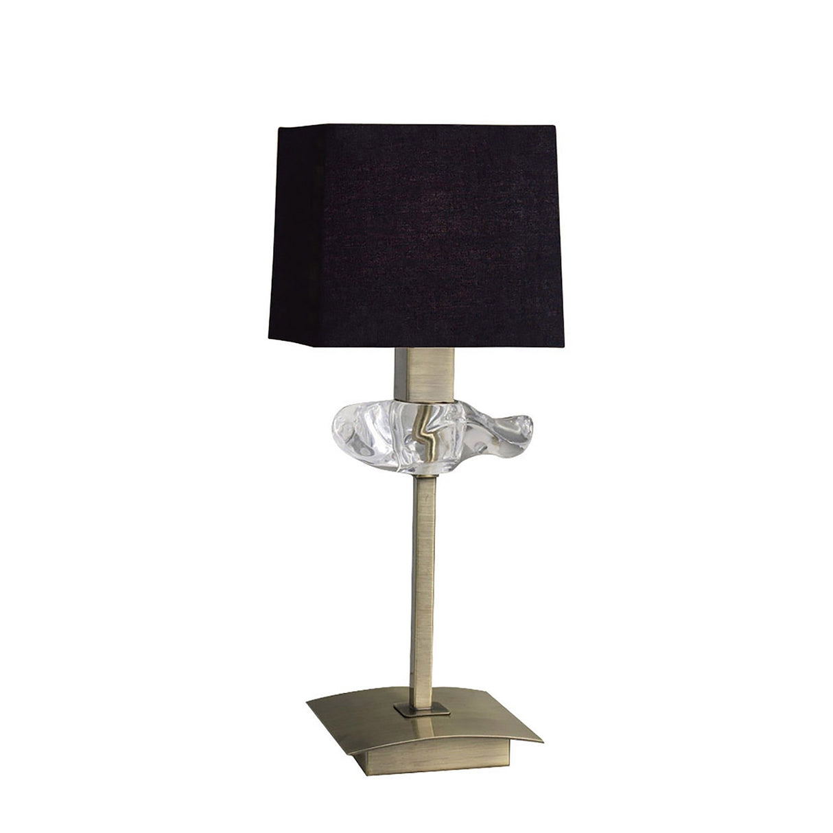 Akira 1 Light Table Lamp - Antique Brass With Black Shade
