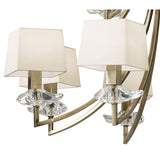 Akira 90cm 2 Tier 12 Light Crystal Chandelier - Brass With Cream Shades