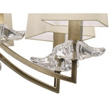 Akira 90cm 2 Tier 12 Light Crystal Chandelier - Brass With Cream Shades