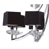 Akira 90cm 2 Tier 12 Light Crystal Chandelier - Chrome With Black Shades