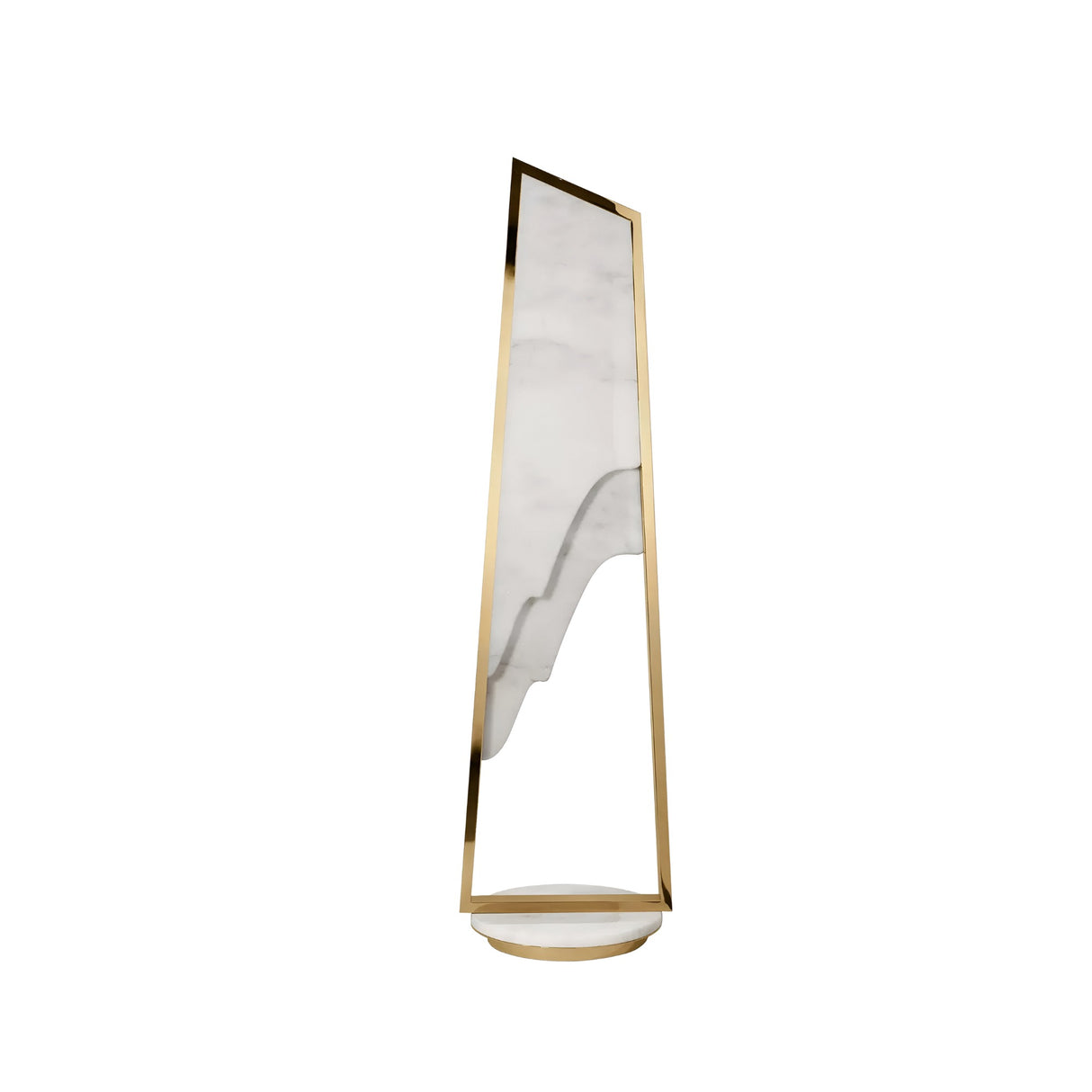 Atria LED Small Alabaster Floor Lamp – Brushed Brass