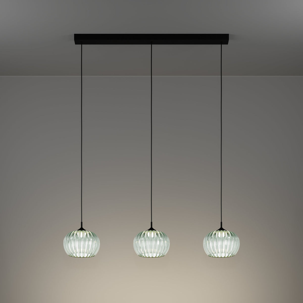 Alamito Glass Linear Pendant Light - Textured Black