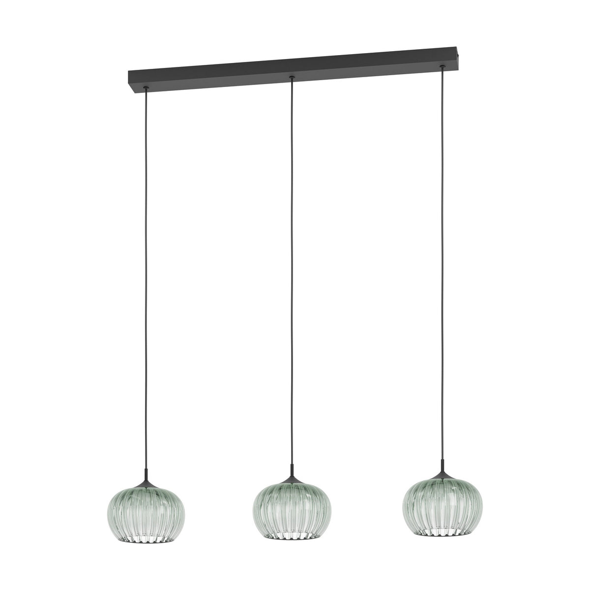 Alamito Glass Linear Pendant Light - Textured Black