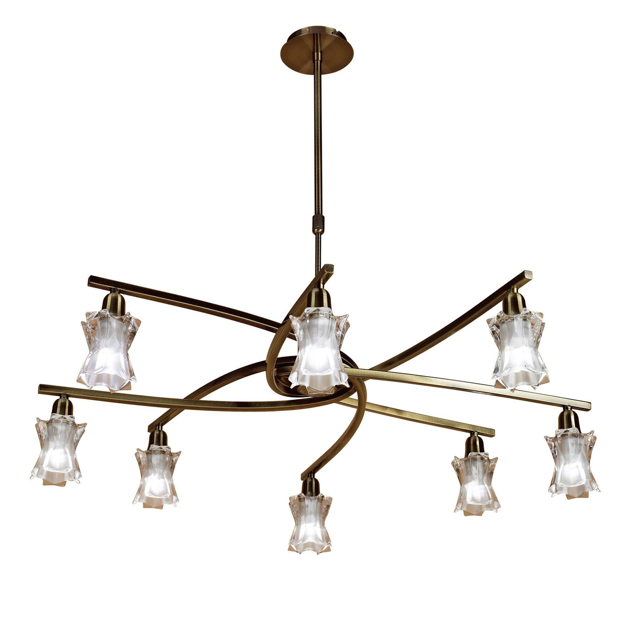 Alaska 82cm 8 Light Chandelier/Semi-Flush - Antique Brass