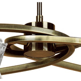 Alaska 64cm 6 Light Chandelier/Semi-Flush - Antique Brass