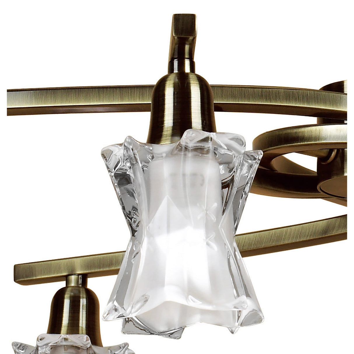 Alaska 64cm 6 Light Chandelier/Semi-Flush - Antique Brass