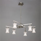 Alaska 64cm 6 Light Chandelier/Semi-Flush - Satin Nickel