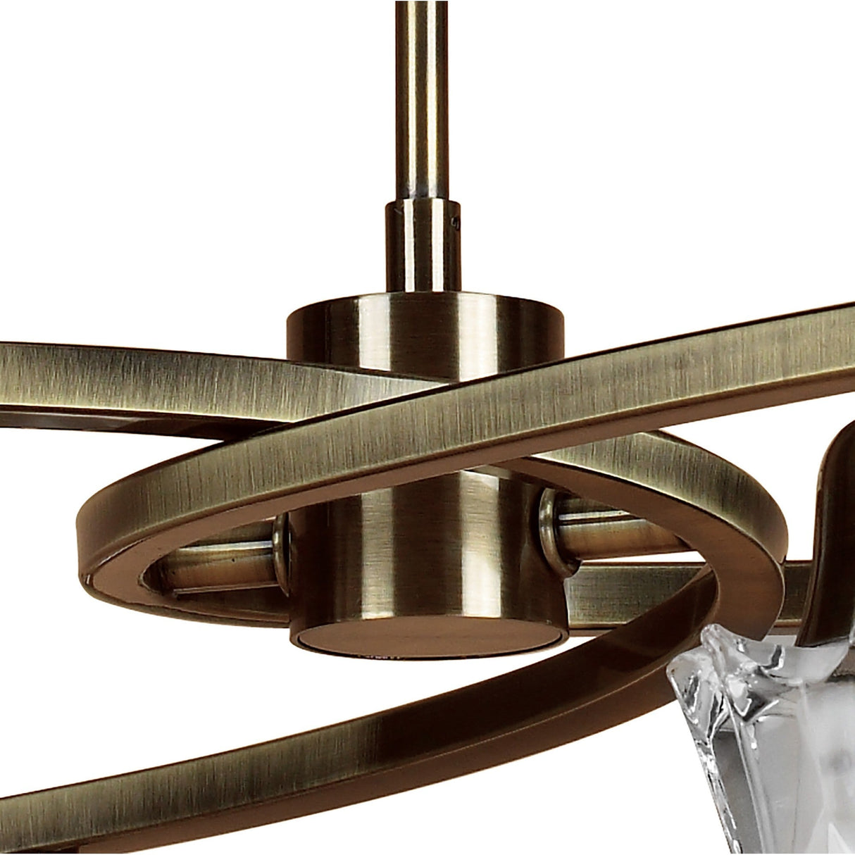 Alaska 49cm 4 Light Chandelier/Semi-Flush - Antique Brass