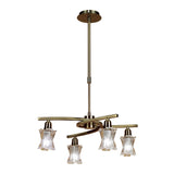 Alaska 49cm 4 Light Chandelier/Semi-Flush - Antique Brass