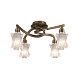 Alaska 4 Light Semi-Flush Ceiling Light - Antique Brass