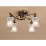 Alaska 4 Light Semi-Flush Ceiling Light - Antique Brass