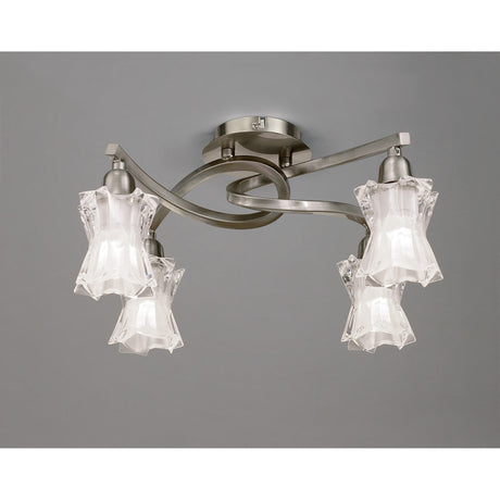Alaska 4 Light Semi-Flush Ceiling Light - Satin Nickel