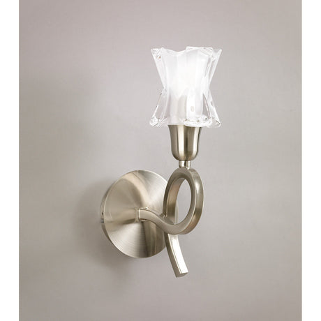 Alaska 1 Light Wall Lamp With Switch - Satin Nickel