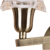 Alaska 2 Light Wall Lamp With Switch - Antique Brass