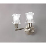 Alaska 2 Light Wall Lamp With Switch - Satin Nickel