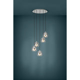 Albarino Smoked Glass 5 Light Pendant - Chrome