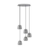 Albarino Smoked Glass 5 Light Pendant - Chrome