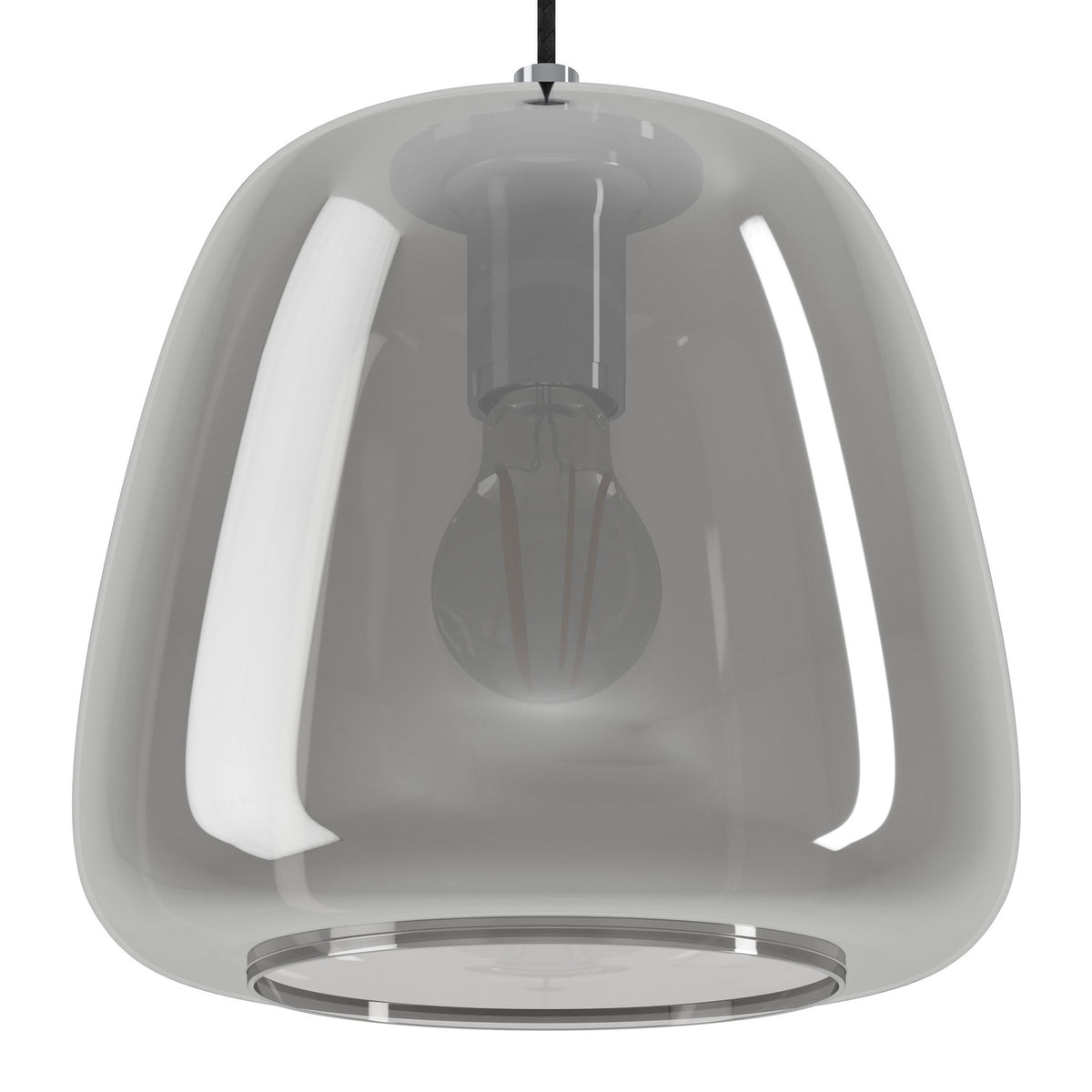 Albarino Smoked Glass 5 Light Pendant - Chrome