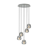 Albarino Smoked Glass 5 Light Pendant - Chrome
