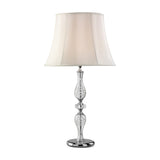 Albas 1 Light Crystal Table Lamp - Silver (Without Shade)