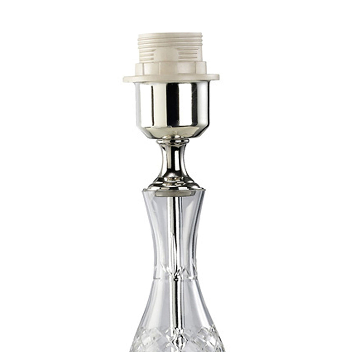 Albas 1 Light Crystal Table Lamp - Silver (Without Shade)
