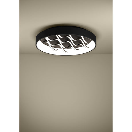 Alcadozo Colour Changing LED Flush Ceiling Light - Black